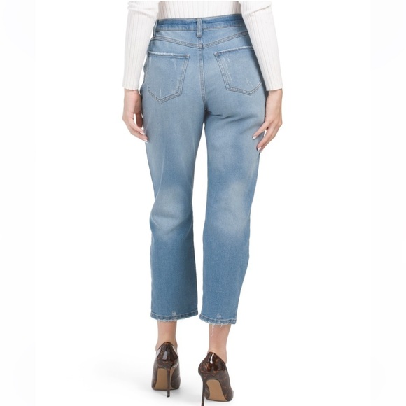 Rewash New Size 28 90s Mom Jeans Super High Waist Straight Leg Cropped Med Wash - Picture 3 of 12